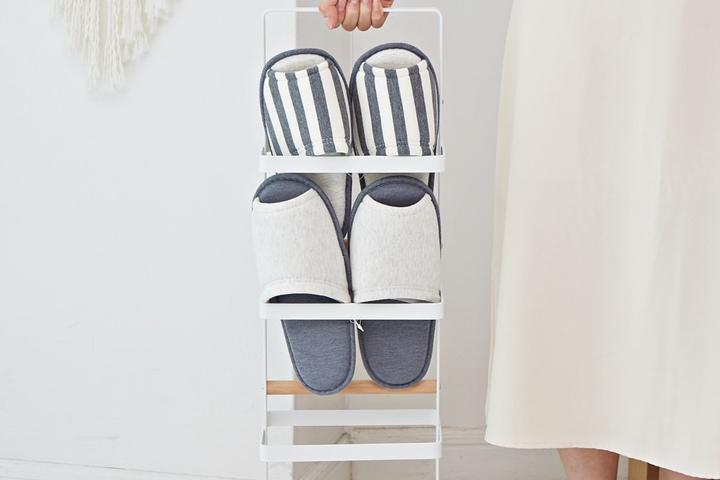 원목 실내화 거치대 현관 욕실 슬리퍼 정리대 걸이 꽂이 6구