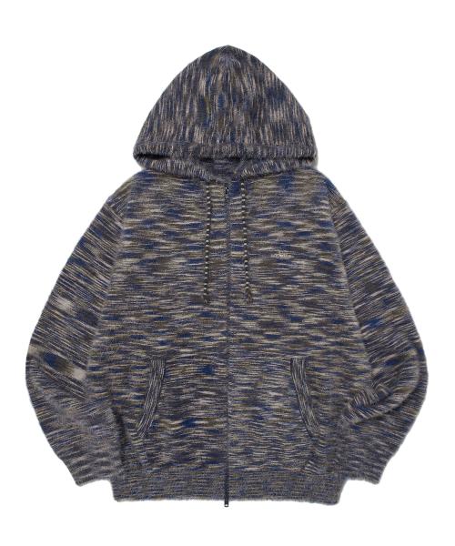 MULTI STRIPED HAIRY ZIPUP (NAVY)