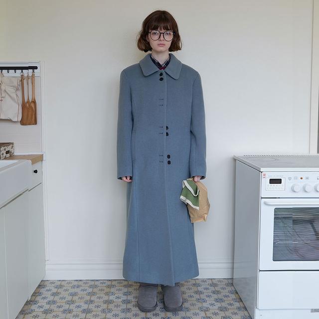 9. Classic long coat _ Blue grey