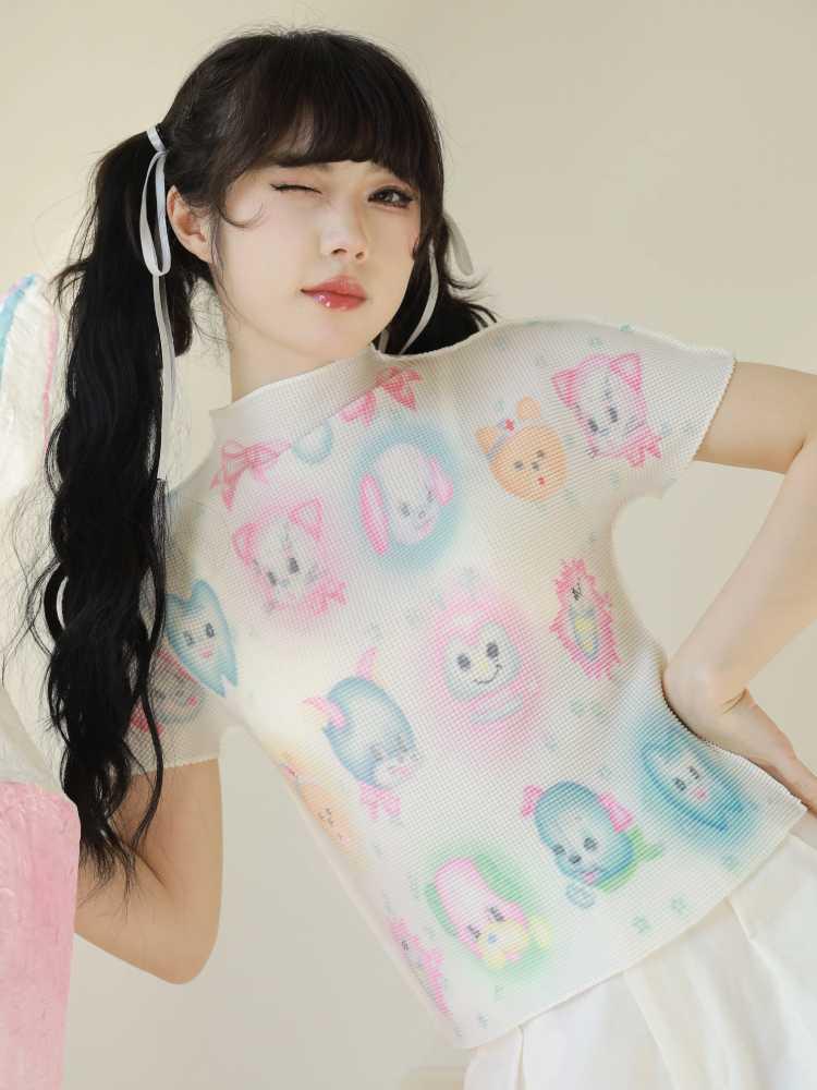 Animal print short T-shirt【s0000010075】