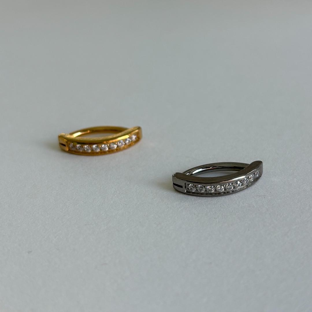 [티타늄] 큐빅 링 배꼽피어싱