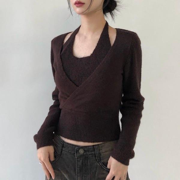 wrap halter knit