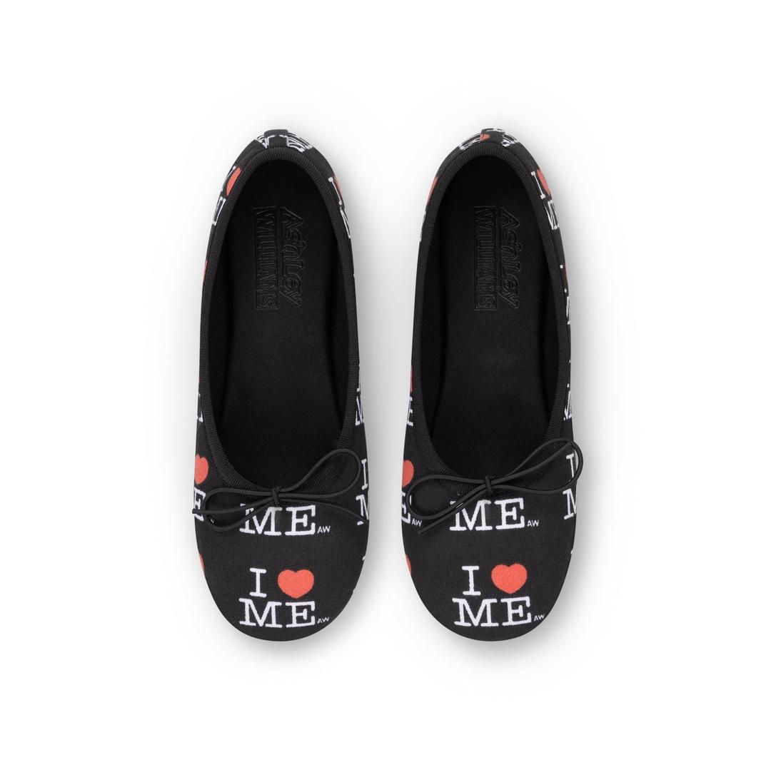 BLACK I HEART ME MELODY FLATS - 37