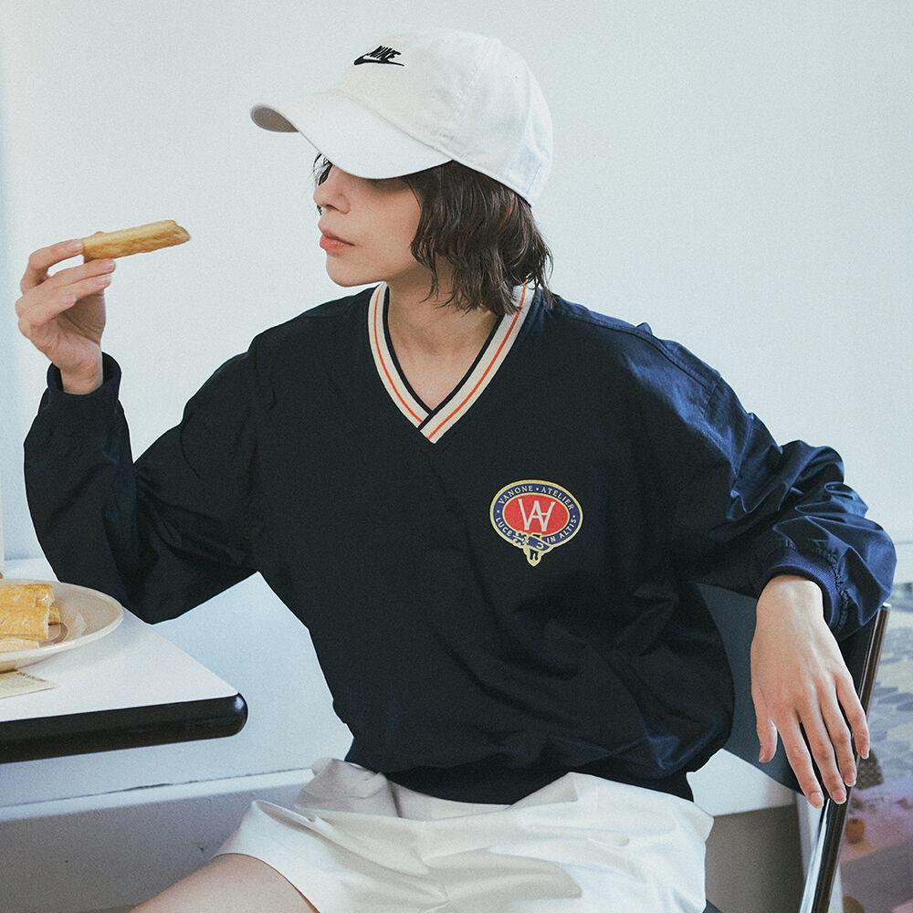 A3438 V-neck soccer jersey_Deep navy