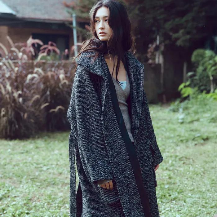 Surperfine Merino Wool High-neck Safari Coat_CTO146(Black)