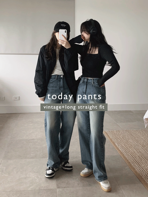 [4천장돌파] #SLOWMADE. 투데이 빈티지워싱 데님팬츠 (+롱ver) - 4 size