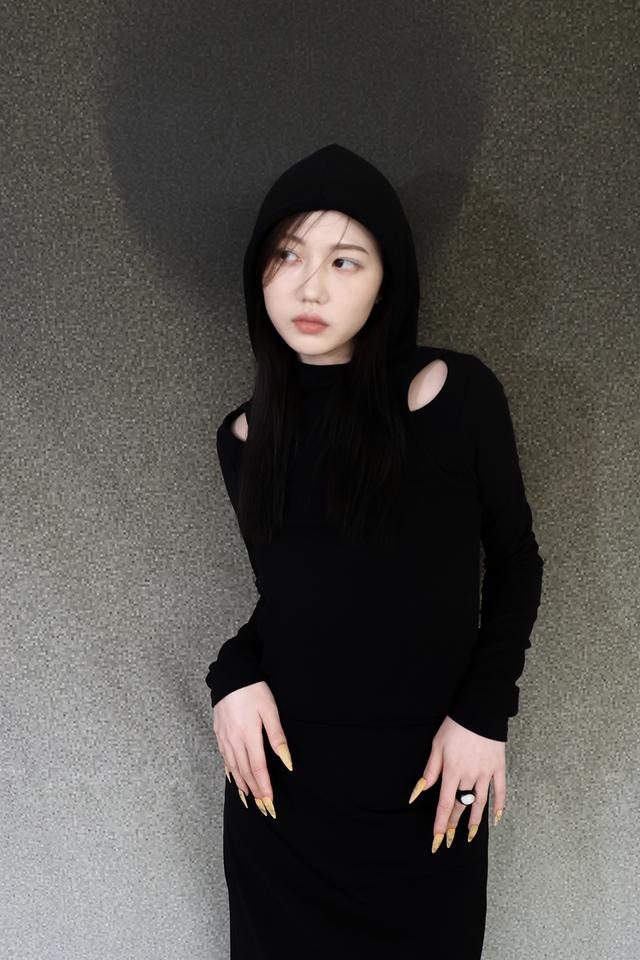 百合 Slim cutting hood (Black/Ivory)