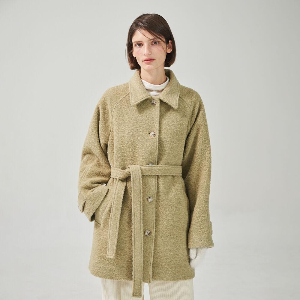Alpaca Raglan Half Coat Beige