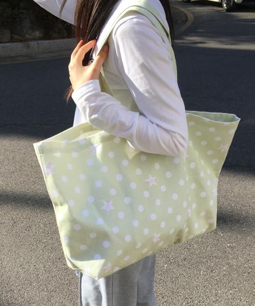 브리즈 픽셀 ESCF 도트 별 데님 에코백