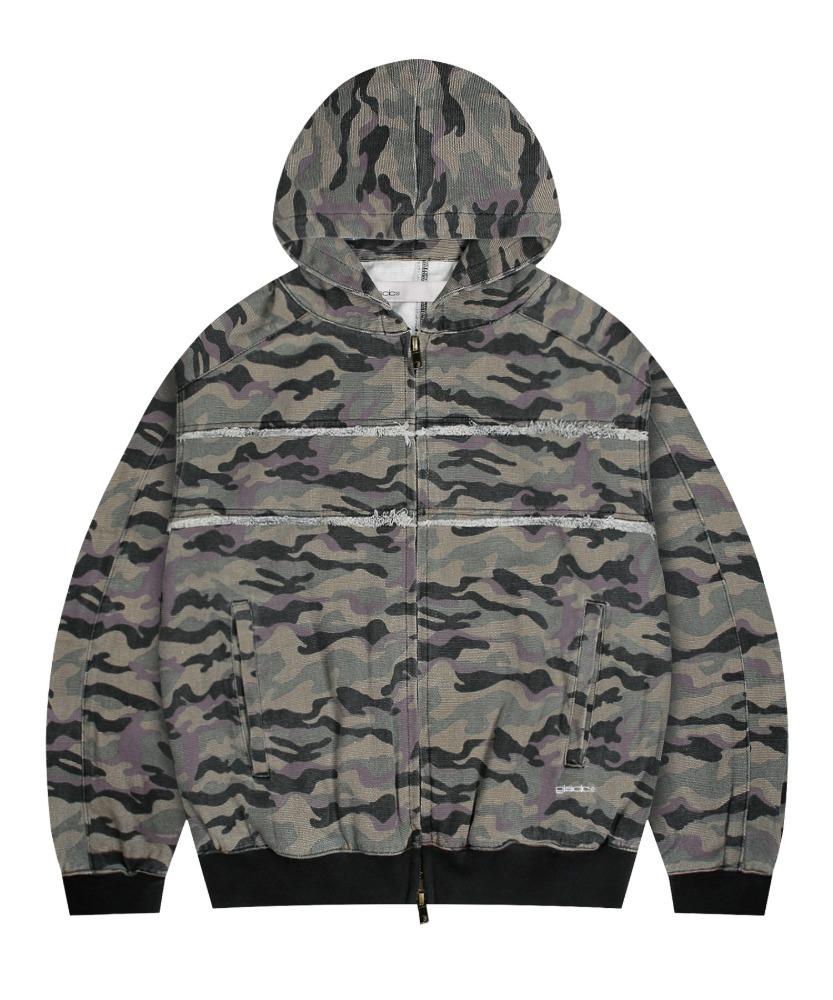GJ061 카모 캔버스 집업 후드 (CAMO)