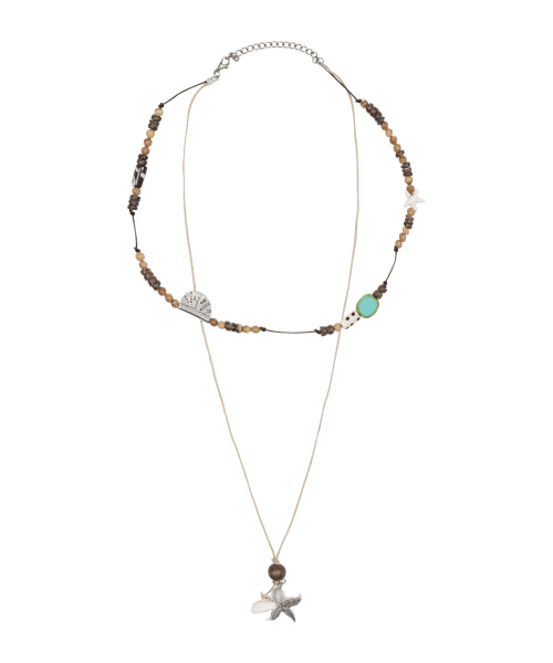 TCM shell layered necklace (brown)