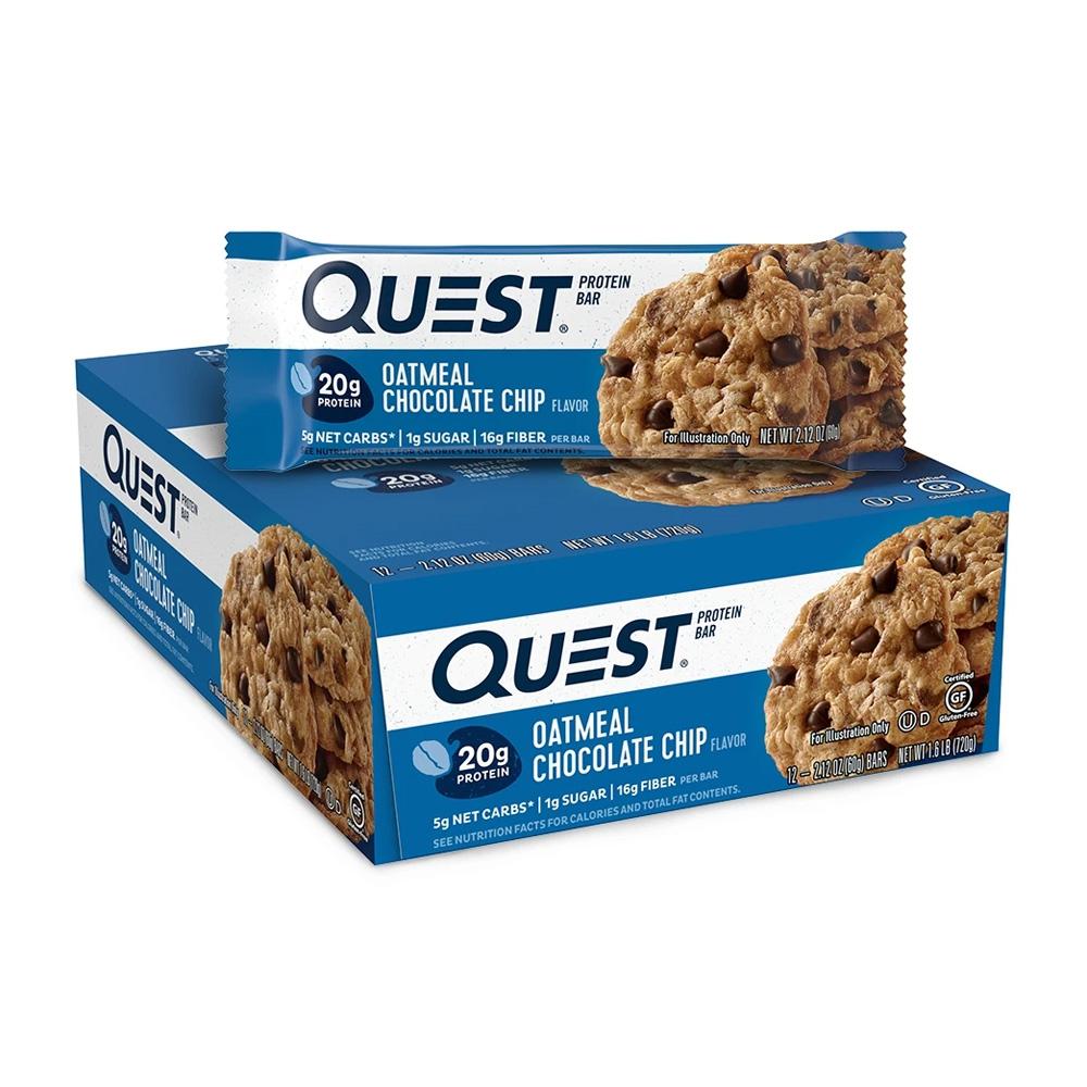 퀘스트 바 프로틴 바 오트밀 초콜릿 칩, 12 개입