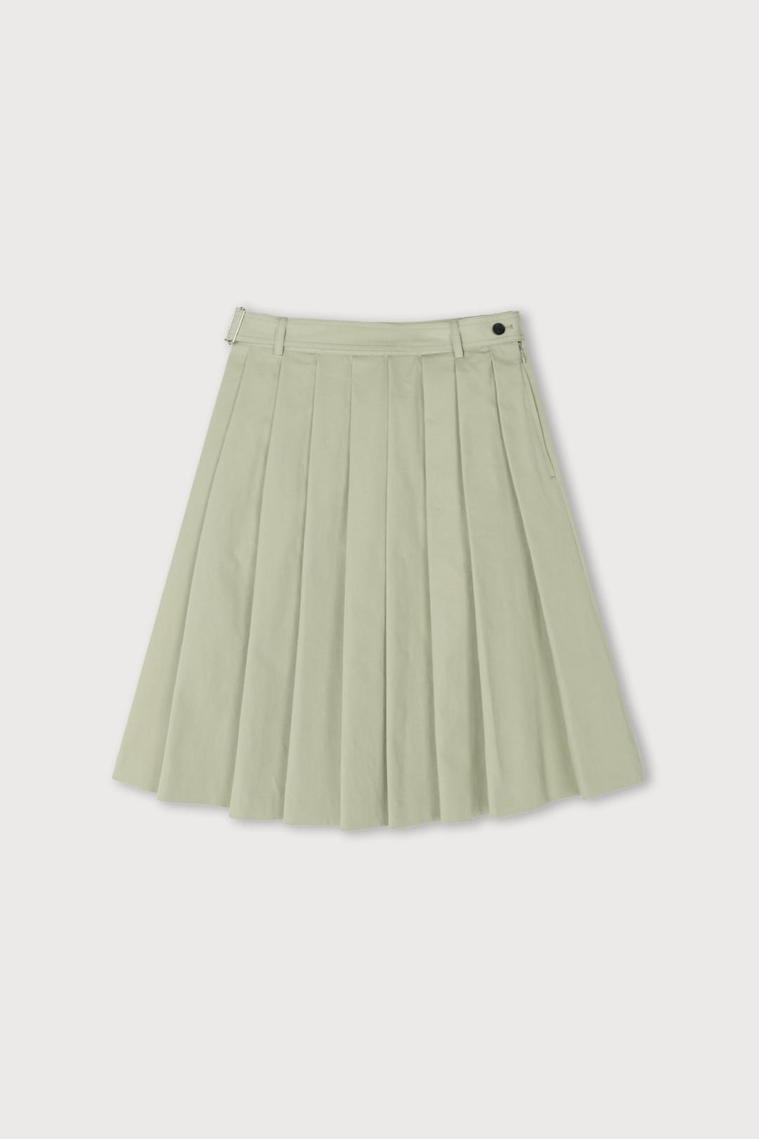 HALF PLEATS MIDI SKIRT
