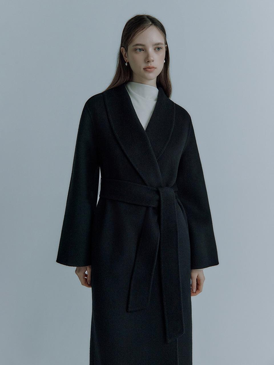Elina silk-cashmere coat_Black