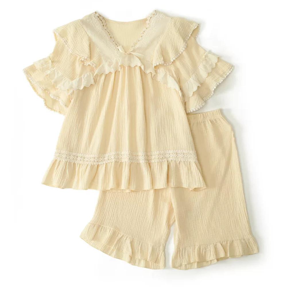 프리지아 요루면 파자마 여성 여름 면 100% 잠옷