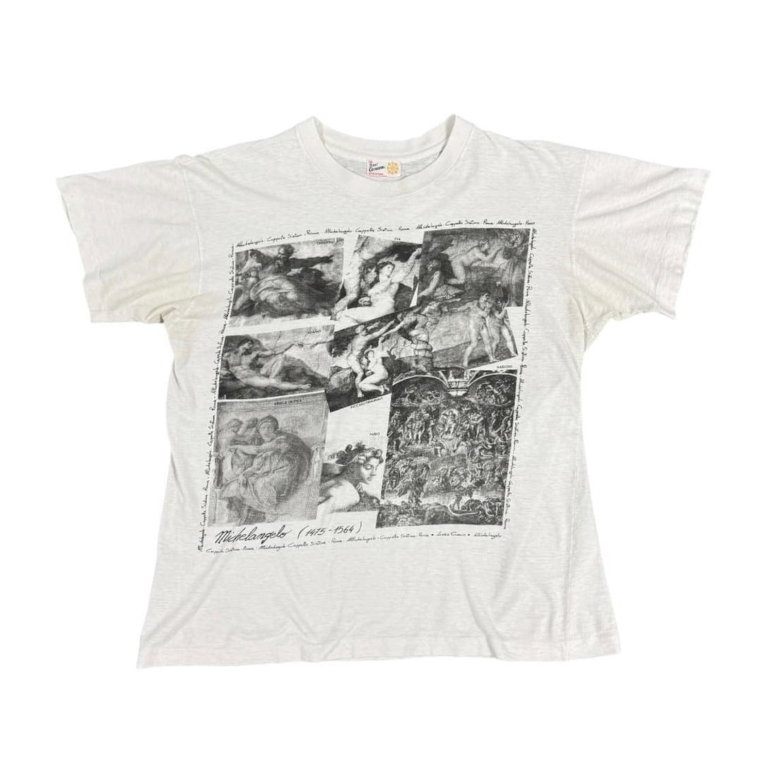 빈티지 80s Michelangelo 미켈란젤로 아트 티셔츠 | 후루츠패밀리