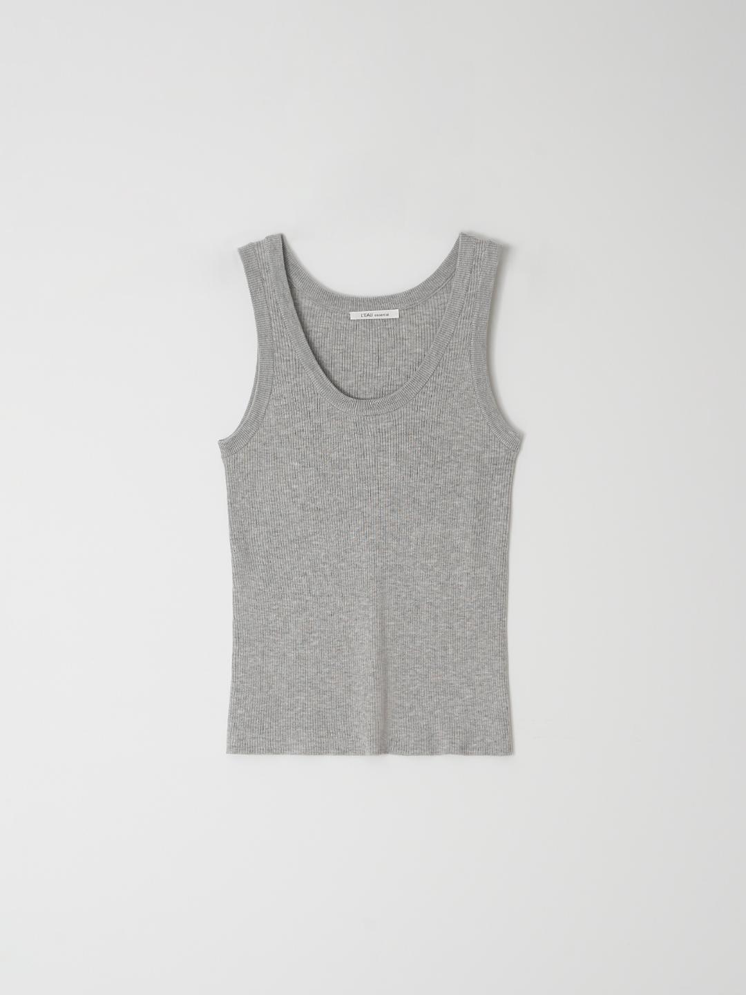 [2nd] L'eau classic rib tank_melange grey
