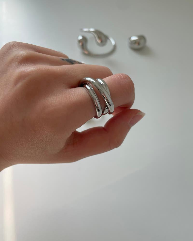 [POKKI] layered line ring, 레이어드 라인 링