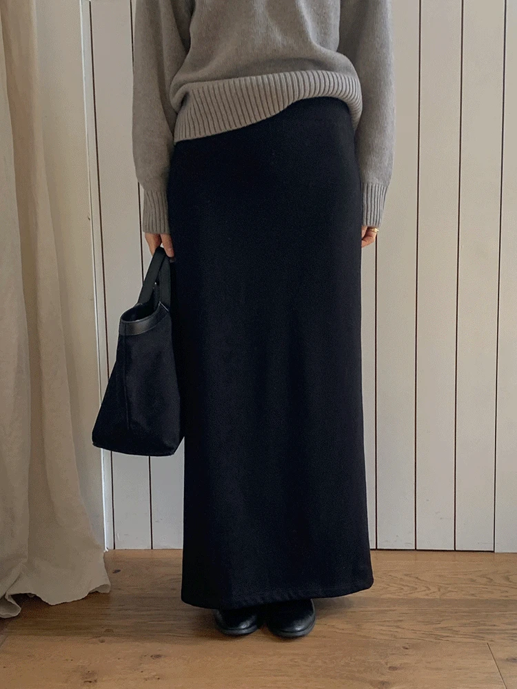 주크 텐션 기모 롱 스커트(2color/오린 스커트 기모ver.)