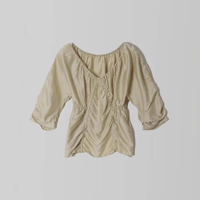 Fairy Shirring Blouse_Vanilla