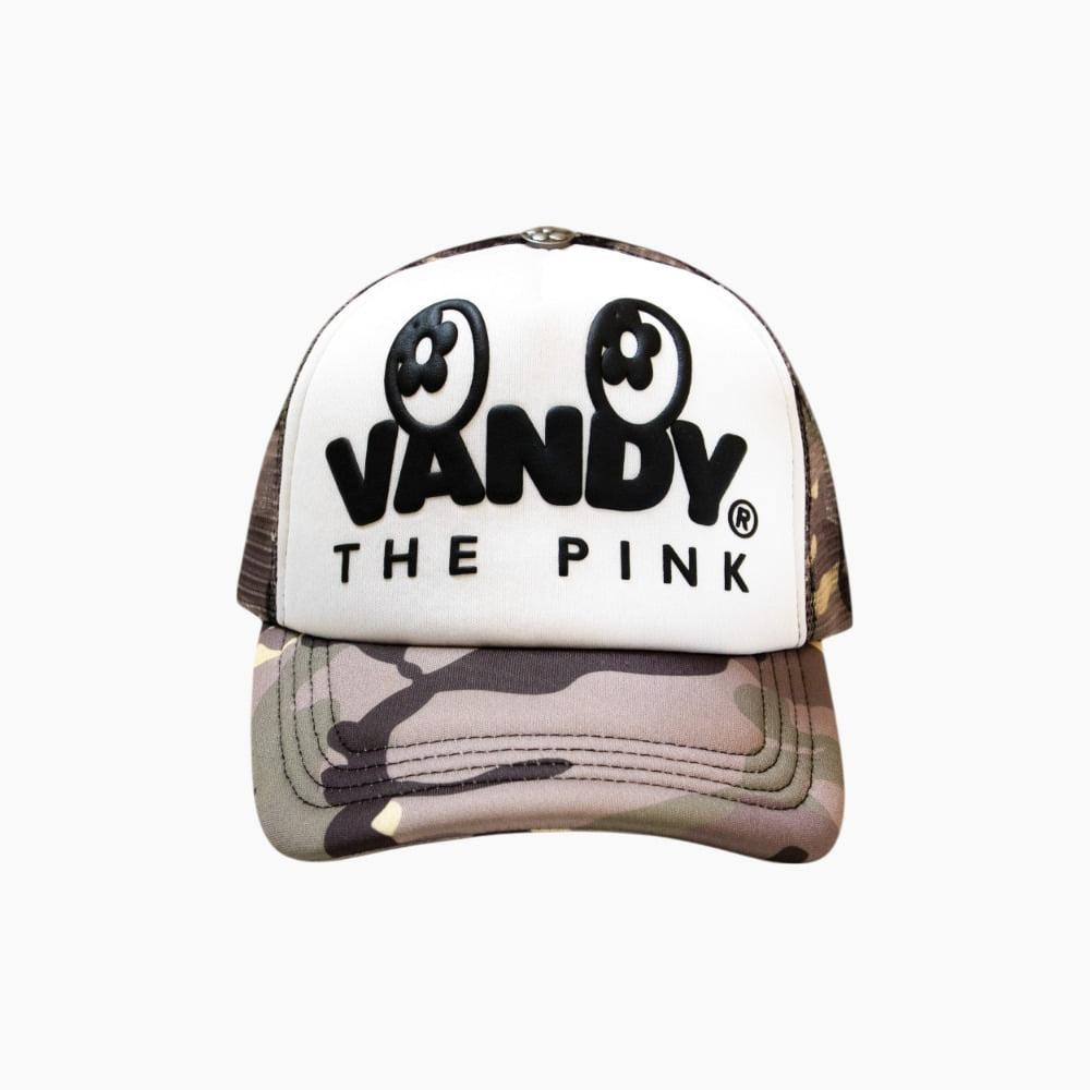 VANDY THE PINK Eye Logo Trucker Hat "Yellow Camo\"