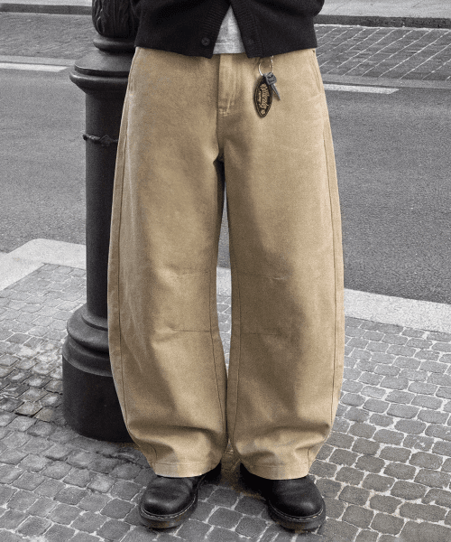 브루니 커브드 코튼 팬츠 (3color)