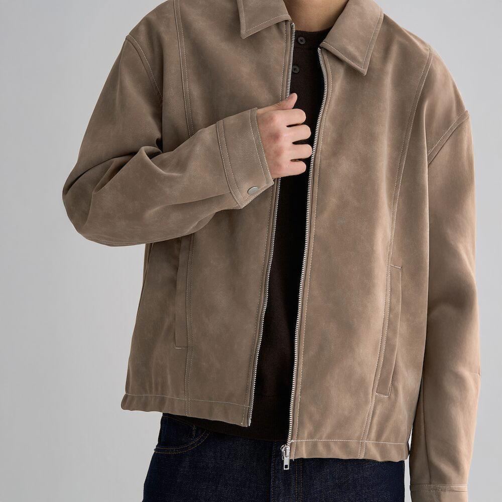 에잇세컨즈 페이크 레더 탑스티치 블루종  베이지 (45623ZMM8A)