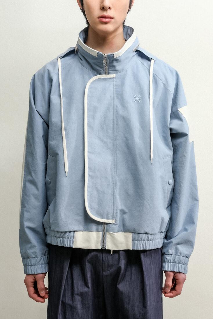 SQUARE UTILITY JUMPER-DUSTY BLUE