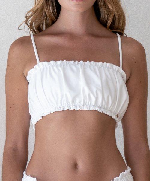 Mia White Bandeau Bikini Top