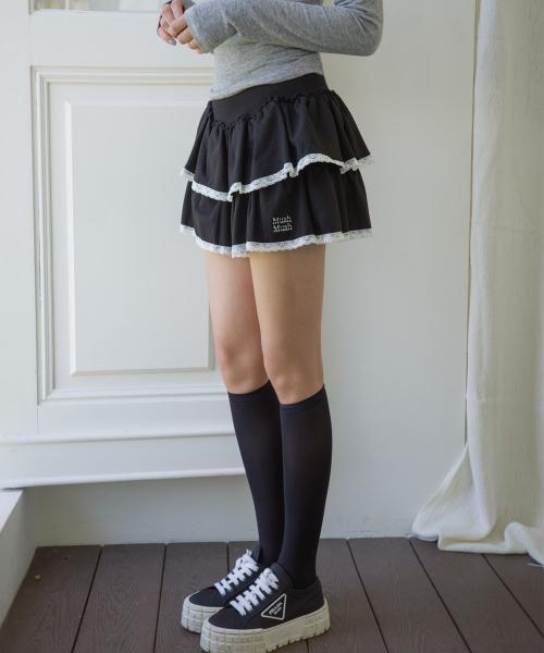 레이스 러플 팬츠 스커트 [2color]