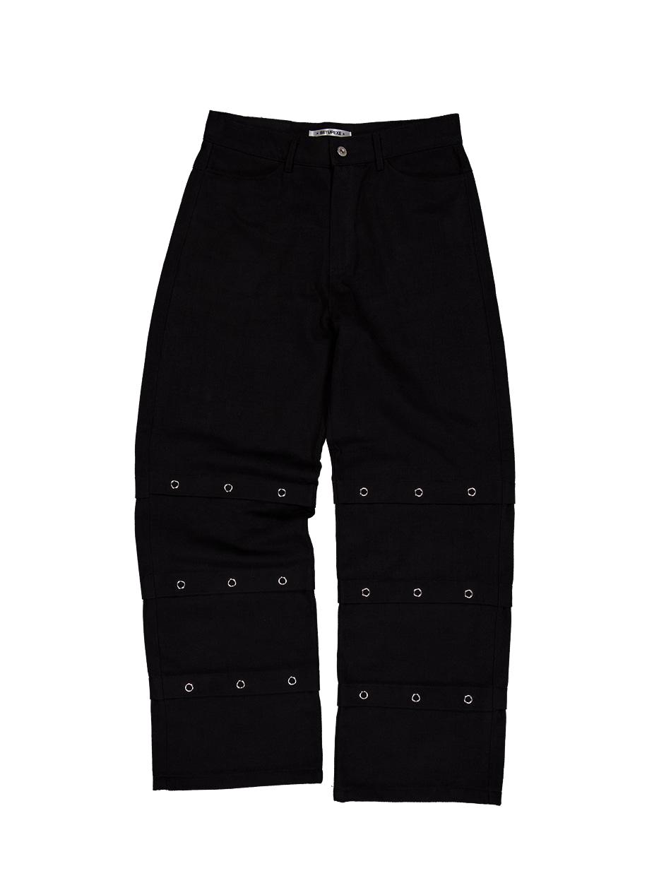 [11월 19일 예약배송] PIN TUCK EYELET PANTS / BLACK