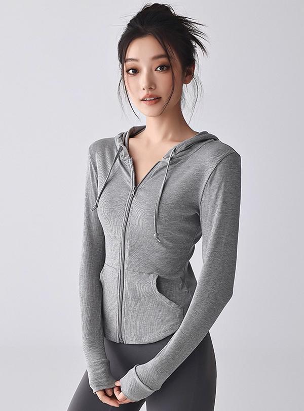 룩스웨어 골지 스트링 후드 집업 (3colors)