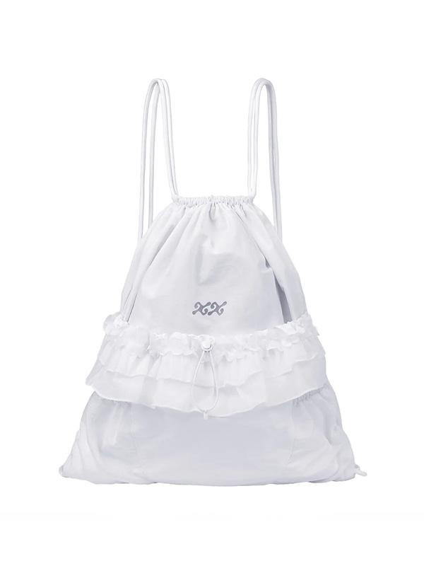 레이스 스트링 백 - 화이트