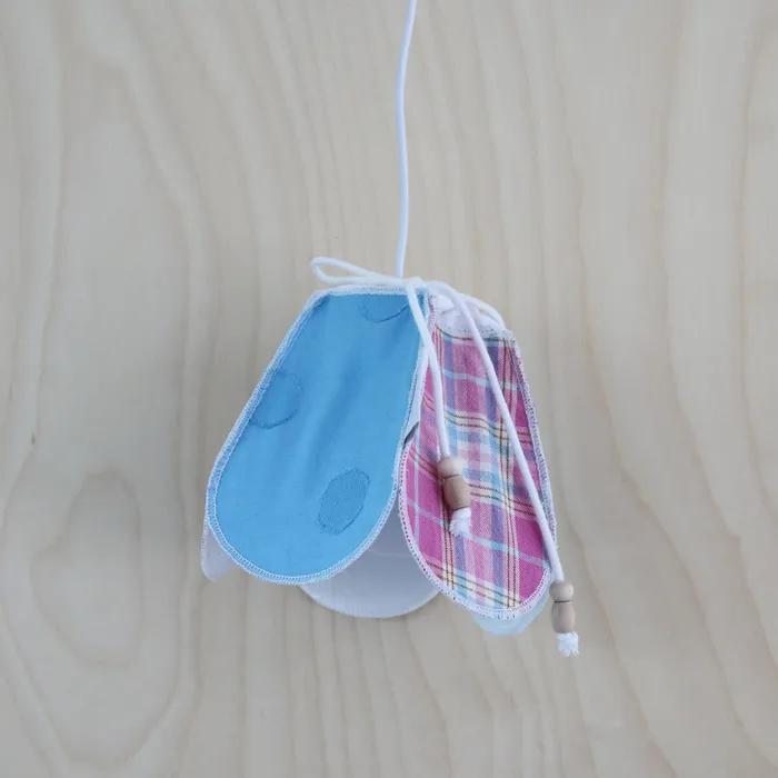 blue check flower patchwork hanging lamp