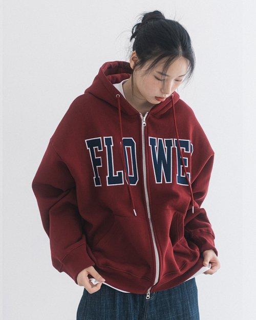FLOWER ZIP UP HOOD(WINE)