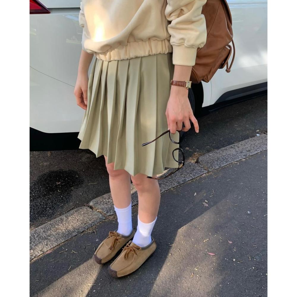 overtake 오버테이크 플리츠 미니 스커트 A라인 플리츠 주름 sk (2c)