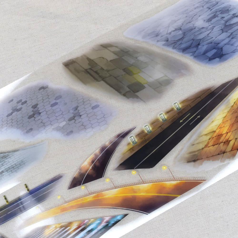 낯선 도로 PET 마스킹테이프 소분 데일리 일상 풍경 배경 차도 보도블럭 마테컷 탑꾸 다꾸