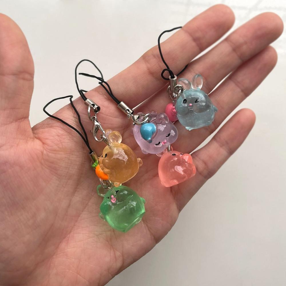 [고독한문방구] 알록달록 미니 토끼 핸드폰줄 열쇠고리 키링 🐰