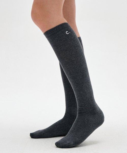 클로브(CLOVE)  Logo Knee Socks (Charcoal) - 사이즈 & 후기 | 무신사