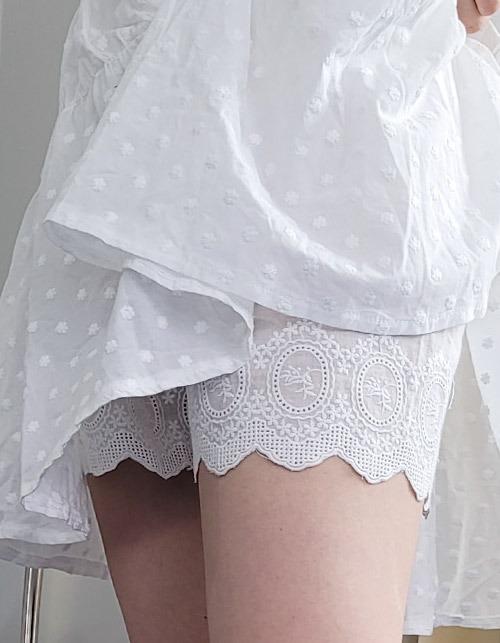 로우키샵 코튼 자수레이스 이너팬츠