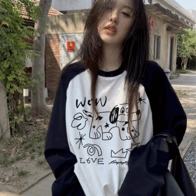 [데일리/프린팅] 딜리 프린팅 나그랑 긴팔 티셔츠