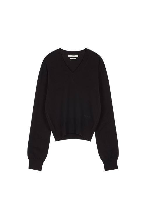 CLASSIC FIT V NECK KNIT IN BLACK