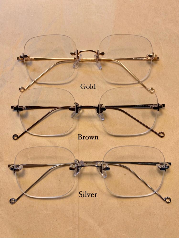 Square rimless glasses