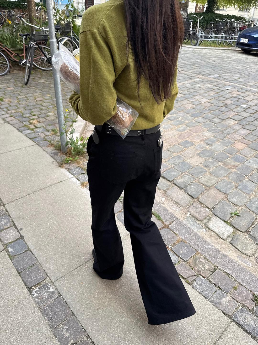 [ARCHITECT] HARINGBONE BOOTS CUT PANTS (BLACK)