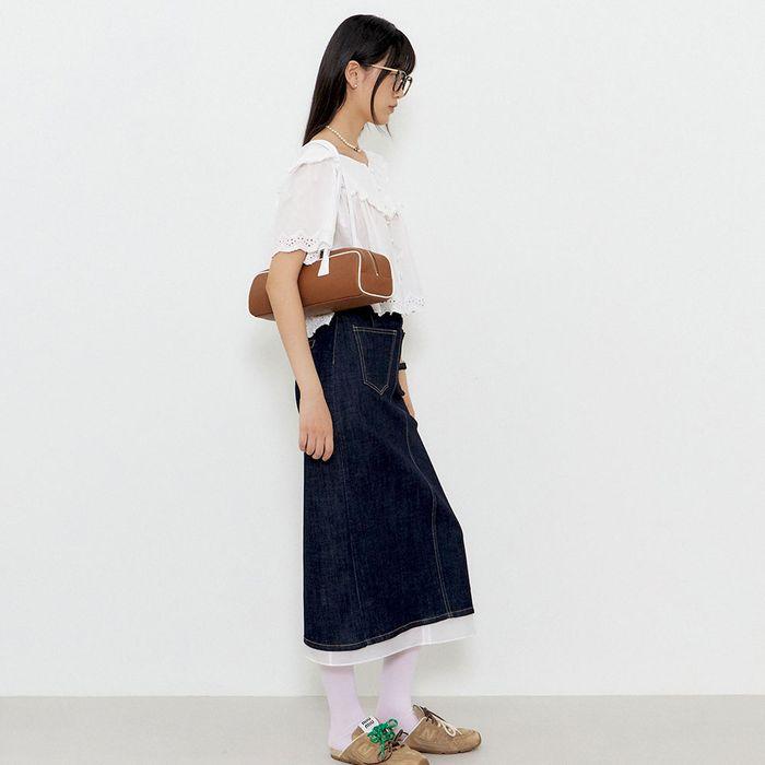 25 Spring_ Indigo High-Rise Denim Skirt