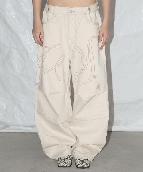 엔젤 빈티지 워싱 핀턱팬츠 (IVORY) F25QD891