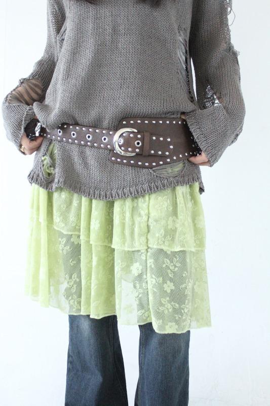 히피디피 blossom lace skirt (4color)