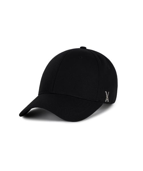 [Unisex] 스터드 로고 오버핏 볼캡 블랙