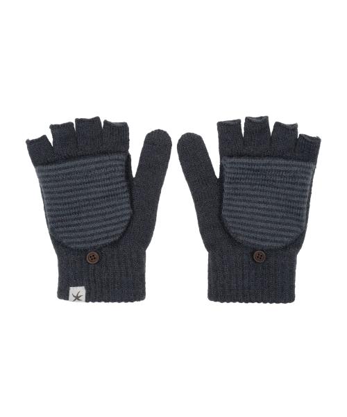 TCM stripe twofold mitten glove (black)
