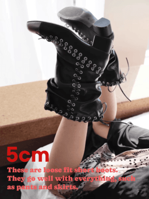5.5cm 아일렛 미들 부츠
